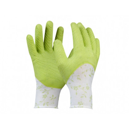Pracovní rukavice dámské Flower zelenkavé - Pomůcky k pěstování - 1 ks