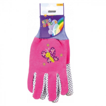 Dětské pracovní rukavice růžové - Stocker - prodej zahradních rukavic - 1 pár